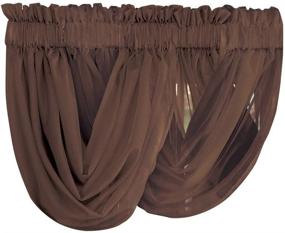 img 4 attached to 🪟 Scoop Two-Piece Rod Pocket Solid-Colored Sheer Valances for Windows in Chocolate - Enhance Privacy and Decorative Accent for Every Room at Home | Collections Etc