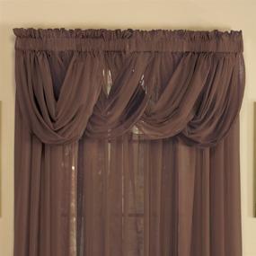 img 1 attached to 🪟 Scoop Two-Piece Rod Pocket Solid-Colored Sheer Valances for Windows in Chocolate - Enhance Privacy and Decorative Accent for Every Room at Home | Collections Etc