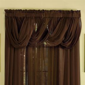 img 2 attached to 🪟 Scoop Two-Piece Rod Pocket Solid-Colored Sheer Valances for Windows in Chocolate - Enhance Privacy and Decorative Accent for Every Room at Home | Collections Etc
