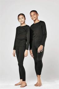 img 3 attached to Stay Cozy with DEVOPS Boys and Girls 🔥 Thermal Underwear Long Johns Set - Fleece Lined Comfort