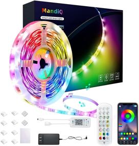 img 4 attached to 🌈 Mandiq 50ft LED Strip Lights - App Control, Music Sync, Color Changing for Bedroom, Kitchen & Home Decoration