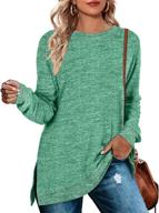 stylish weeso women's long sleeve color 👚 block crewneck sweatshirts: trendy sweaters for fashionable tunic tops logo