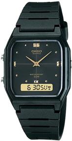 img 2 attached to 🕘 Casio AW48HE-1AV Men's Black Resin Band Analog Digital Watch with Dual Time Zone Capability