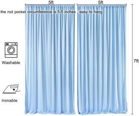 img 1 attached to Занавес заднего плана беби-блю: идеальное решение для бейби-шауэра, свадеб и вечеринок - 5 футов x 7 футов, 2 панели.