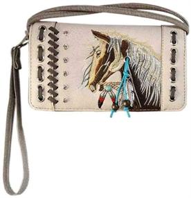 img 1 attached to 👜 Stylish Justin West Embroidery Feather Conceal Women's Handbags & Wallets: Fashionable Accessories for Trendsetters