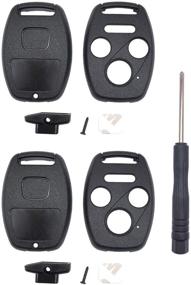 img 4 attached to Honda Keyless Entry Replacement Key Fob Case Shell - Pack of 2, 3+1 Buttons - Compatible with Accord, CR-V, Civic, and Pilot (2003-2015)