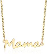 👩 dainty mama necklace: stylish gold and silver chain with mama letter pendant - adjustable mom necklace for special occasions and heartfelt gifts to celebrate motherhood, cherished by grandma, new mom, daughter, and family logo