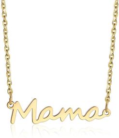 img 1 attached to 👩 Dainty Mama Necklace: Stylish Gold and Silver Chain with Mama Letter Pendant - Adjustable Mom Necklace for Special Occasions and Heartfelt Gifts to Celebrate Motherhood, Cherished by Grandma, New Mom, Daughter, and Family