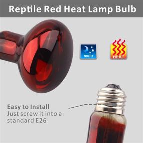 img 2 attached to Reptile Red Heat Lamp Bulb - 100W Infrared Basking Spot Light for Bearded Dragons, Geckos, Iguanas, Snakes, and Ball Pythons: Ideal Night Time Heat Solution