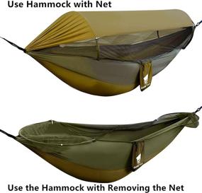 img 2 attached to 🏕️ GEERTOP Camping Hammock with Net - Pop Up Lightweight Hammocks for 1-2 Person Outdoor Backpacking, Hiking, and Backyard