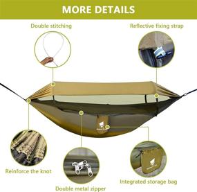 img 1 attached to 🏕️ GEERTOP Camping Hammock with Net - Pop Up Lightweight Hammocks for 1-2 Person Outdoor Backpacking, Hiking, and Backyard