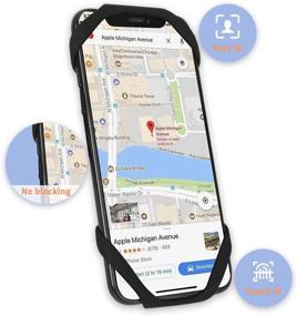 img 3 attached to 🚲 360° вращаемый регулируемый универсальный держатель для телефона на велосипед или мотоцикл из силикона для GPS-устройств - подходит для iPhone 11, XR, X, XS, 8, 8 Plus, 7, 7 Plus, 6, 6 Plus, Galaxy S10, S9, S8