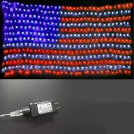 🏳️ jxystore american flag string lights - waterproof led net light for yard and garden decoration, festivals, holidays, parties, and christmas decorations логотип