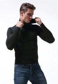 img 1 attached to 👕 SALNIER Men's Basic Turtleneck Slim Fit Long Sleeve Pullover: Solid Thermal Knit T-Shirt Sweaters - Soft, Lightweight & Stylish