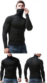 img 2 attached to 👕 SALNIER Men's Basic Turtleneck Slim Fit Long Sleeve Pullover: Solid Thermal Knit T-Shirt Sweaters - Soft, Lightweight & Stylish