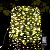 waterglide extra long 328 ft fairy string lights, 1000 led outdoor christmas lights, green pvc copper wire lights, 8 modes & waterproof for xmas tree holiday wedding party decor, warm white - enhanced seo логотип