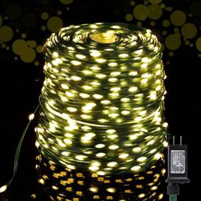 img 4 attached to WATERGLIDE Extra Long 328 ft Fairy String Lights, 1000 LED Outdoor Christmas Lights, Green PVC Copper Wire Lights, 8 Modes & Waterproof for Xmas Tree Holiday Wedding Party Decor, Warm White - Enhanced SEO