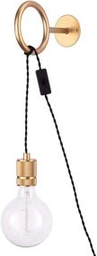 img 2 attached to Enhance Your Space with a Stylish Plug-in Mid Century Wall Sconce: DIY Hanging Light Fixture Kit with Switch and 5.6FT Cord - Perfect for Hallway, Foyer, Living Room, and Bedroom Décor