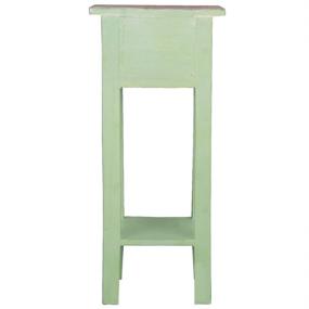 img 2 attached to 🏺 Stylish and Functional Shabby Chic Cottage End Table with Small One Drawer - Bahama with Lime Wash Top