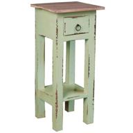 🏺 stylish and functional shabby chic cottage end table with small one drawer - bahama with lime wash top logo