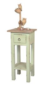 img 1 attached to 🏺 Stylish and Functional Shabby Chic Cottage End Table with Small One Drawer - Bahama with Lime Wash Top