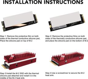 img 2 attached to 🔥 EZDIY-FAB M.2 SSD Heatsink 2280 - Double-Sided Heat Sink - High Performance Radiator for PC / PS5 - PCIE NVME M.2 SSD or SATA M.2 SSD - Red