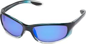 img 3 attached to Check out the Fisherman Eyewear Riptide Polarized Sunglass in Blue-Fade Frame with Gray (Blue Mirror) Polarized Lens - Perfect Fit for Medium/Large Size