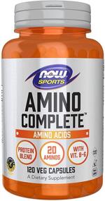 img 4 attached to 💪 NOW Спортивное питание Amino Complete Protein Blend - 21 аминокислота с В-6, 120 капсул