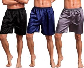 img 3 attached to 🩲 2P Blue Boxers Shorts: Ultimate Sleep & Lounge Men's Clothing