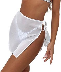 img 4 attached to 👗 KnniMorning TEES Women's Sheer Mesh Mini Skirts: Stylish High Waist Solid Skater Skirt for Beach Cover-ups