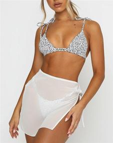 img 3 attached to 👗 KnniMorning TEES Women's Sheer Mesh Mini Skirts: Stylish High Waist Solid Skater Skirt for Beach Cover-ups