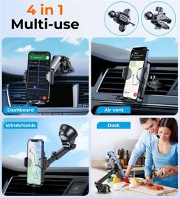 img 3 attached to 📱 Holderking Car Phone Holder Mount with Anti-Drop Vent Clips and Sticky Suction – Compatible with iPhone and All Smartphones