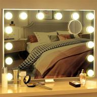 hollywood mirror with lights - large lighted vanity mirror with 3 color lights, usb a and usb c outlet, phone holder, 24x20 inch, touch control, sturdy metal frame design logo