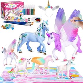 img 1 attached to Блестящая и сияющая 🦄 с головным убором Retruth Unicorn Painting Hairband Glitter!