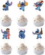 get the party started! 24pc lilo stitch cupcake toppers for kids birthday bash логотип