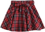 👗 plaid high-waisted a-line flared mini skater skirt for girls with belt - soly hux logo