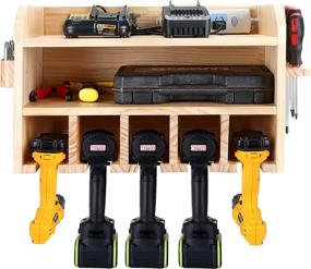 img 4 attached to 🔧 Ultimate Garage Power Tool Organizer: Drill Charging Station with Wall Mount Cordless Power Drill Holder, Screwdriver Rack, and Drill Bit Storage