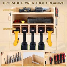 img 2 attached to 🔧 Ultimate Garage Power Tool Organizer: Drill Charging Station with Wall Mount Cordless Power Drill Holder, Screwdriver Rack, and Drill Bit Storage