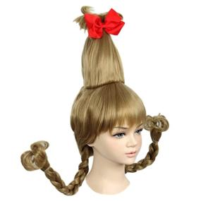 img 1 attached to 🎃 Linfairy Kids Wig: Ash Blonde Costume Cosplay Wig for Children - Perfect for Halloween!