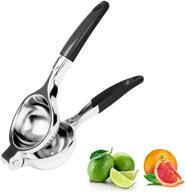 🍋 black lemon squeezer & manual lime handheld squeezer - long handle citrus press, heavy duty stainless steel hand juicer by zongool логотип