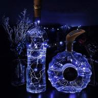 🍷 6 pack of solar powered wine bottle lights - 10 led cold white fairy lights with waterproof copper wire - ideal for holiday, wedding, party, home, garden, bedroom, outdoor, indoor decorations логотип