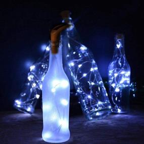 img 1 attached to 🍷 6 Pack of Solar Powered Wine Bottle Lights - 10 LED Cold White Fairy Lights with Waterproof Copper Wire - Ideal for Holiday, Wedding, Party, Home, Garden, Bedroom, Outdoor, Indoor Decorations