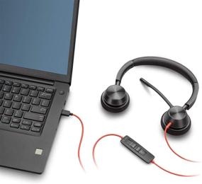 img 2 attached to 🎧 Plantronics Blackwire 3320: Dual-Ear Stereo Headset - Connects via USB-A to PC, Mac, or Cell Phone - Certified for Teams, Zoom, and More!
