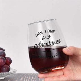 img 3 attached to 🍷 New Memories Begin: Stemless Wine Glass for Housewarming Gifts, New Home Owners, Friends, Couples - Perfect Present for Christmas, Parties, and Celebrations!