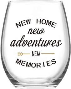 img 4 attached to 🍷 New Memories Begin: Stemless Wine Glass for Housewarming Gifts, New Home Owners, Friends, Couples - Perfect Present for Christmas, Parties, and Celebrations!