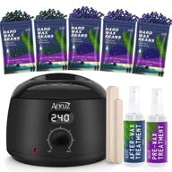 waxing kit: anruz digital wax warmer hair removal kit with multiple formulas hard wax beads (3.5 oz. each) - target different types of hair | at-home waxing kit for bikini, brazilian, legs, armpit, face, and full body waxing logo