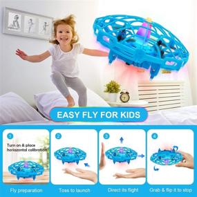 img 3 attached to 🚀 Fun and Interactive Hand Drone for Kids and Adults - Light-up Mini UFO Flying Ball Drone with Motion Sensor - Perfect for Indoor and Outdoor Play (Blue)