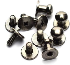 img 3 attached to 30 Pack of LQ Industrial Black Round Button Stud Screws, 6x8x8mm Chicago Screws - Ideal for DIY Leather Crafts, Nail Rivet Option