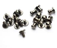 30 pack of lq industrial black round button stud screws, 6x8x8mm chicago screws - ideal for diy leather crafts, nail rivet option logo