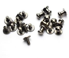 img 4 attached to 30 Pack of LQ Industrial Black Round Button Stud Screws, 6x8x8mm Chicago Screws - Ideal for DIY Leather Crafts, Nail Rivet Option